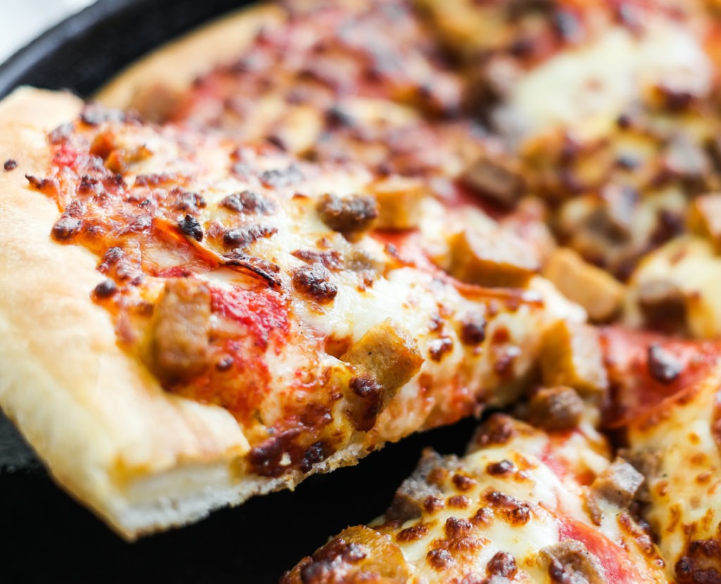 piece of delicious pizza
