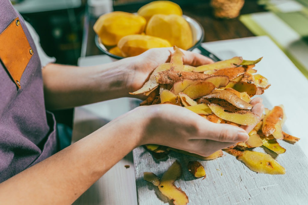 Food scraps from peeling