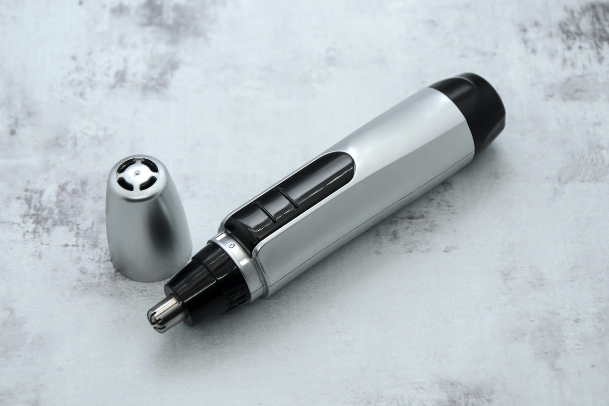 A gray nose trimmer