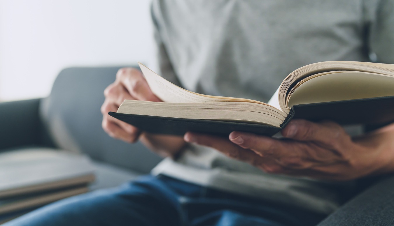 A man reading a book
