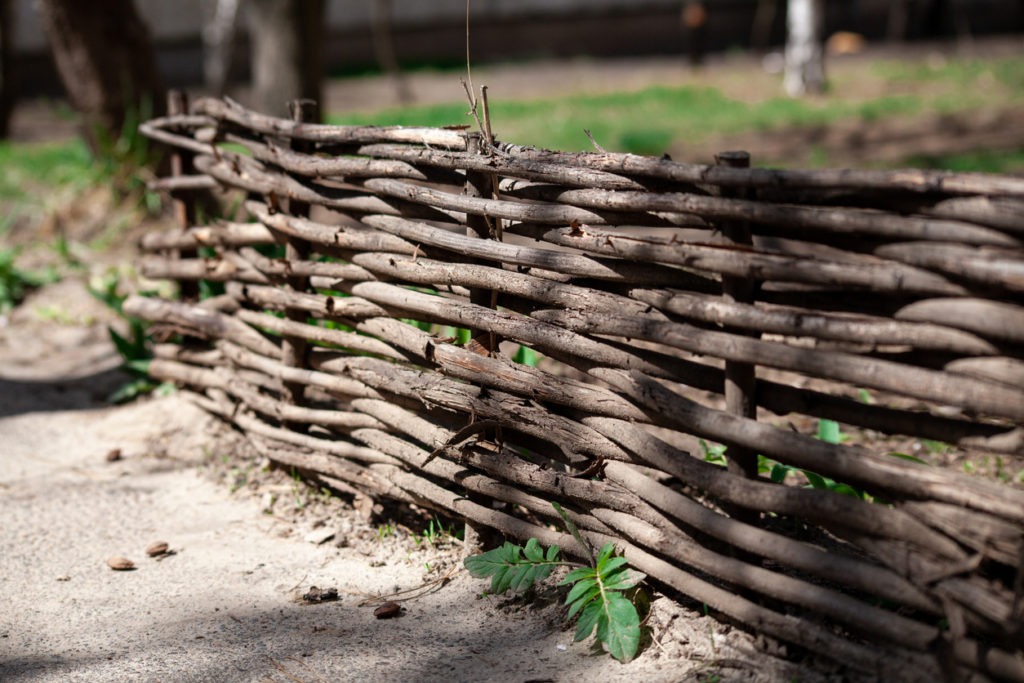 A wattle fence
