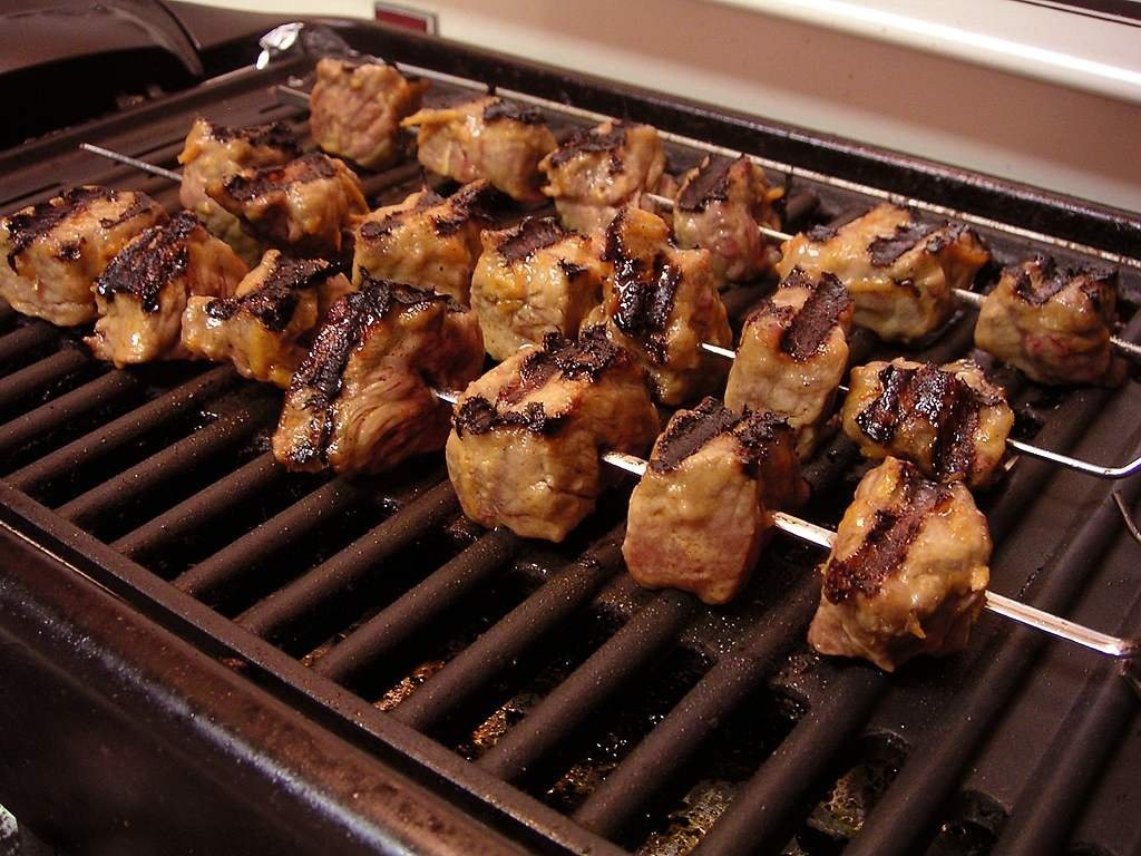 cooking on an electric grill