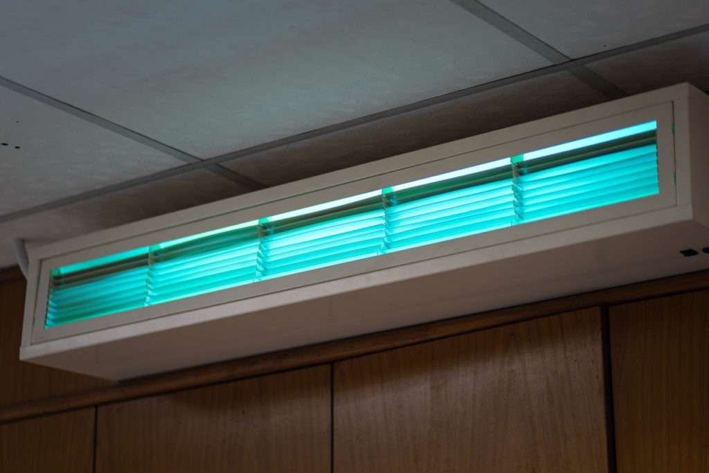 A UV lighting lamp using to cleaning and sterilizing bacteria in the air.