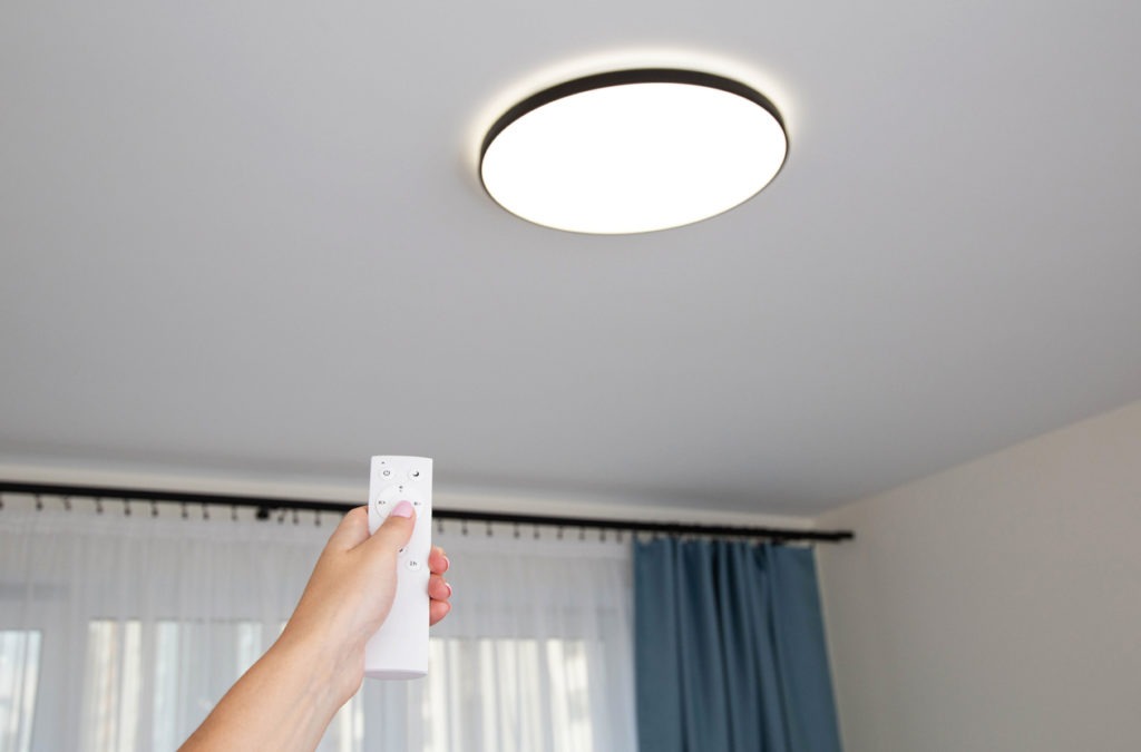 Modern LED ceiling chandelier with on off control panel