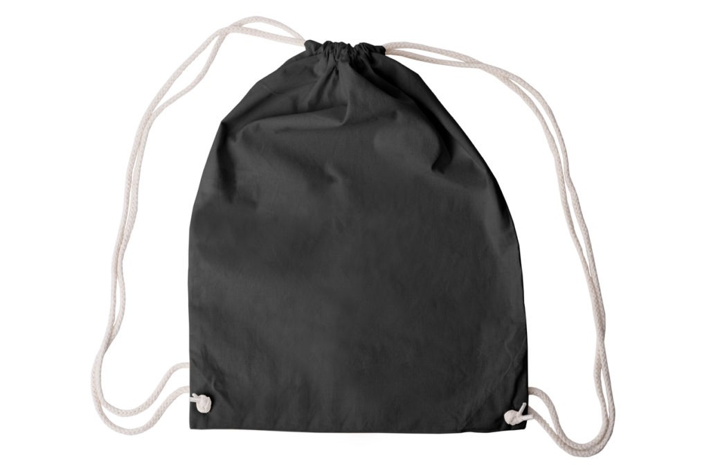 Black draw-string pack template