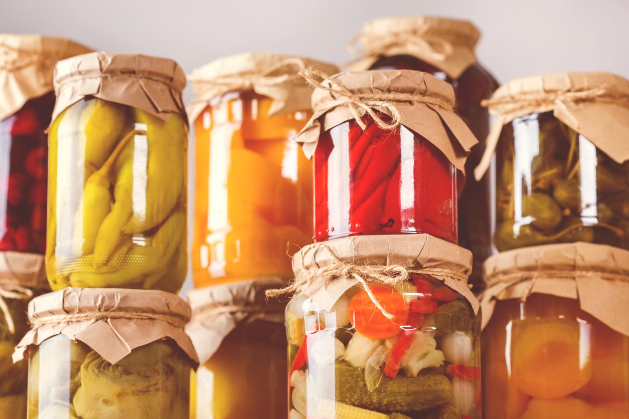 Canned Food, Canning, Caper, carrot, Cauliflower, Chili Pepper, Crockery, Cucumber, Fermenting, Food, Food and Drink, Green, Garlic, Harvesting, Homemade, Indoors, Ingredient, Jar, Kitchen, Meal, Marinated, Organic, Pickled, Pepper-Vegetable, Season, Probiotic, Shelf, Storage Room, Variation, Vegetable, Vegetarian Food