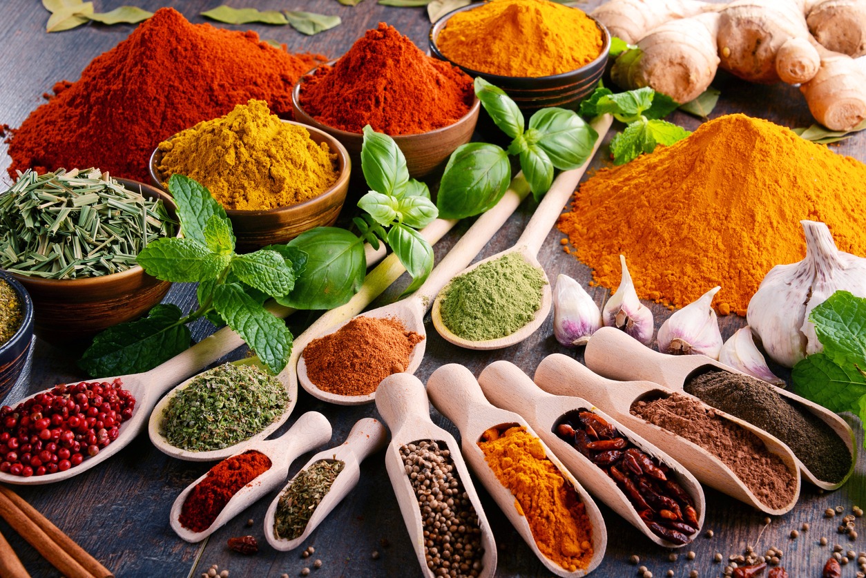 Spice, Seasoning, Herb, Condiment, Food, Tasting, Curry-Meal, Ground-Culinary, Cooking, Variation, Chili Pepper, Ingredient, Dry, Kitchen, Table, Turmeric, Bowl, Spoon, Healthy Eating, Cinnamon, Pepper-Seasoning, Basil, Cayenne Pepper, Lemon Grass, Cayenne Powder, Crockery, Indoors, leaf, Oregano