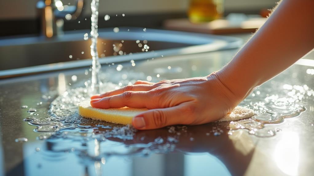 clean with soap solution
