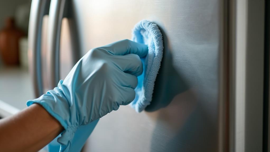 apply stainless steel cleaner