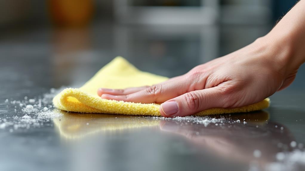 clean using microfiber cloth