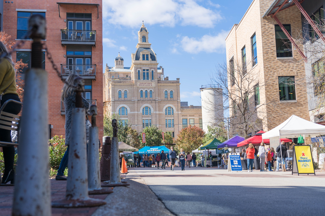 San Antonio Pearl Brewery main entrance Farmers Market Sunday