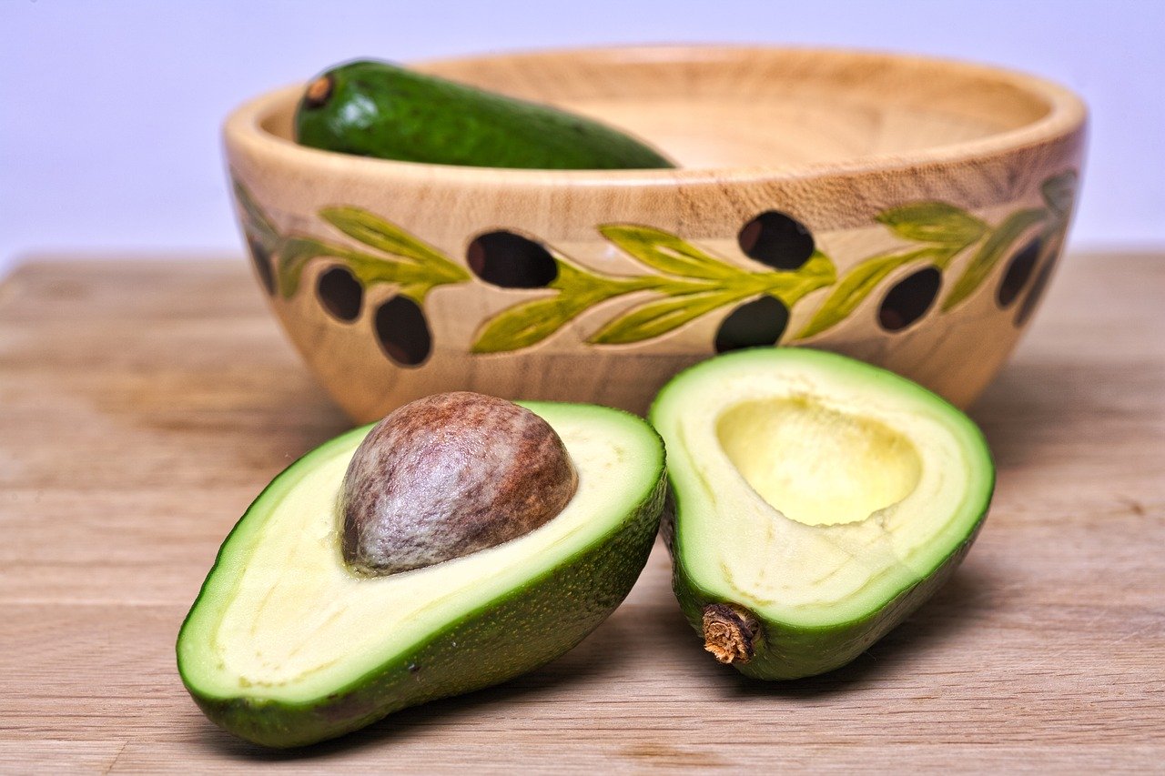 A sliced avocado
