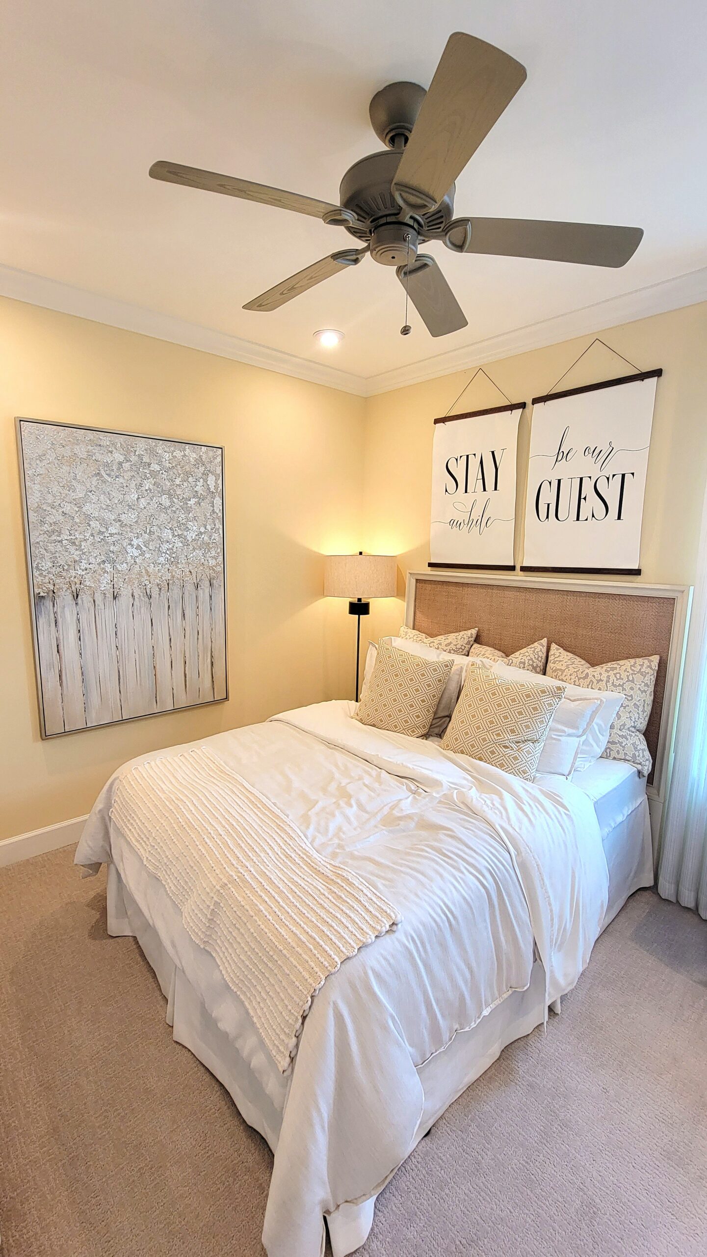 a ceiling fan rotating