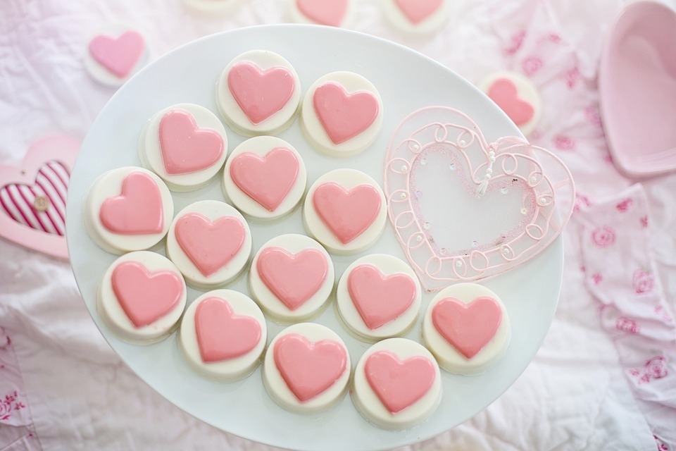 Desserts with heart design