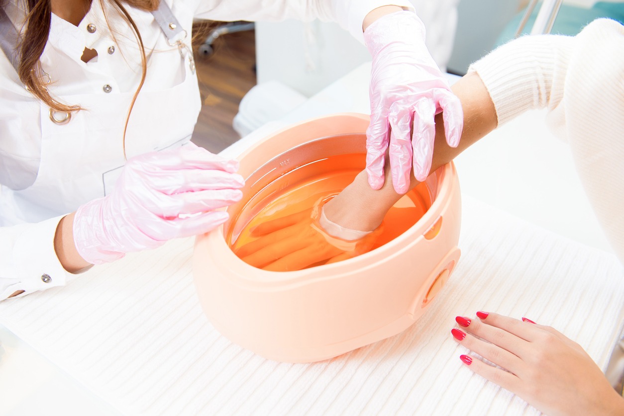 getting a paraffin manicure