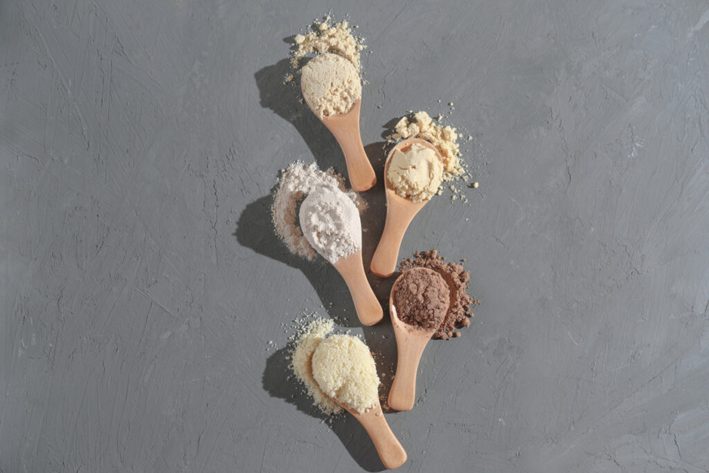 Alternative flours, including gluten-free varieties, rice, coconut and oats, almond flour