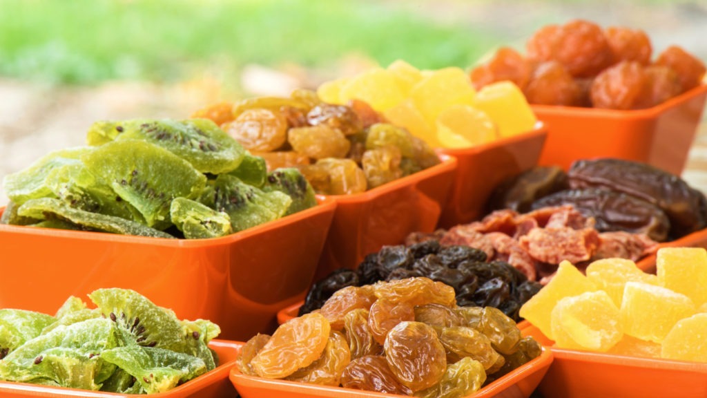 Dried fruits in a ceramic bowl