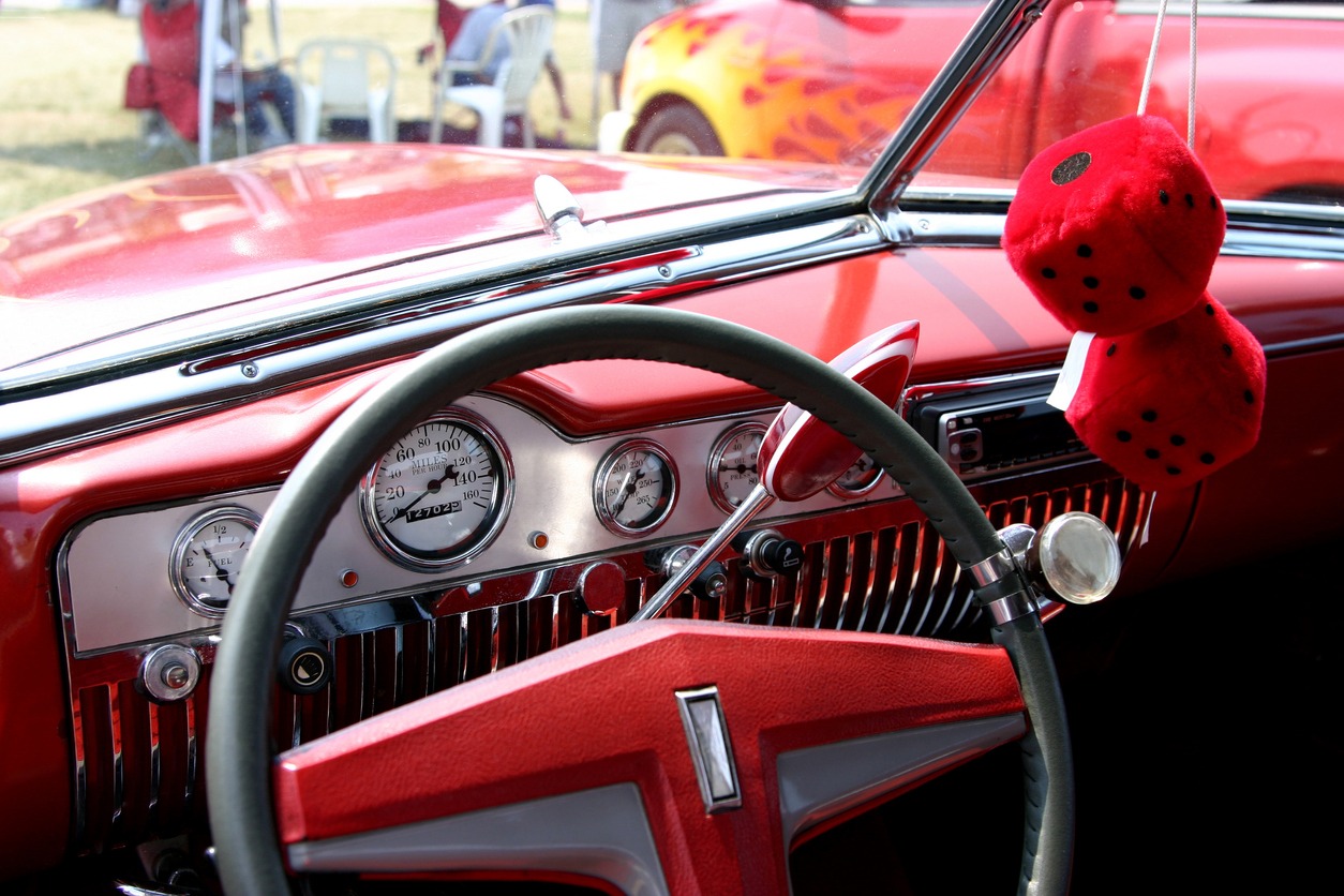 Fuzzy Red Dice, Dice, Car Mirror Dice