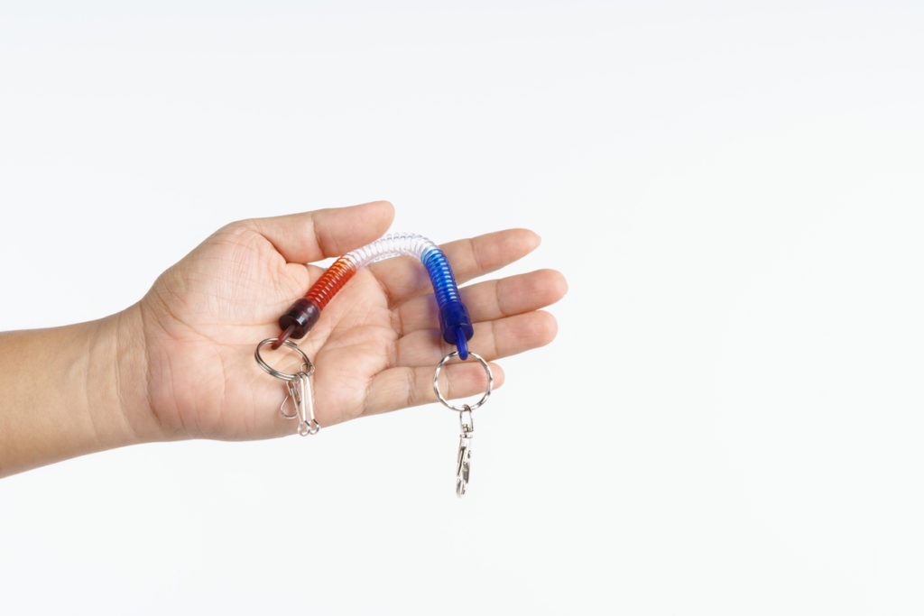 retractable spring coil keychain