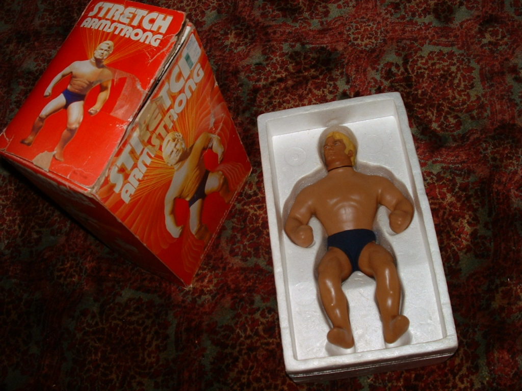 Stretch armstrong toy in box