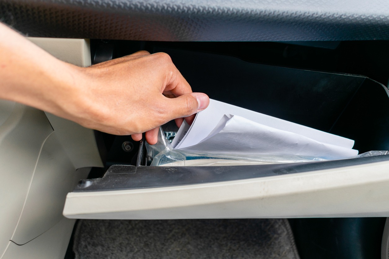 Documents in the glove box