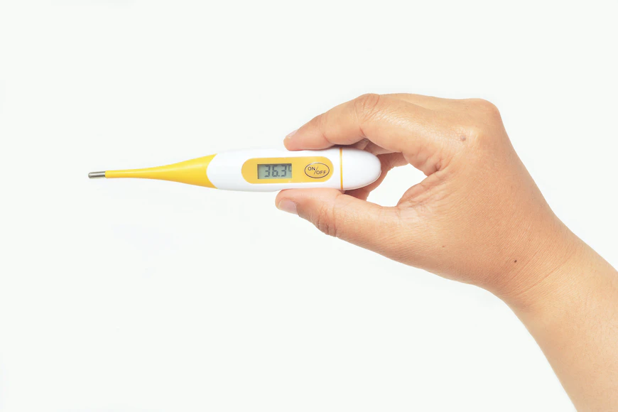 Thermometer-in-a-hand