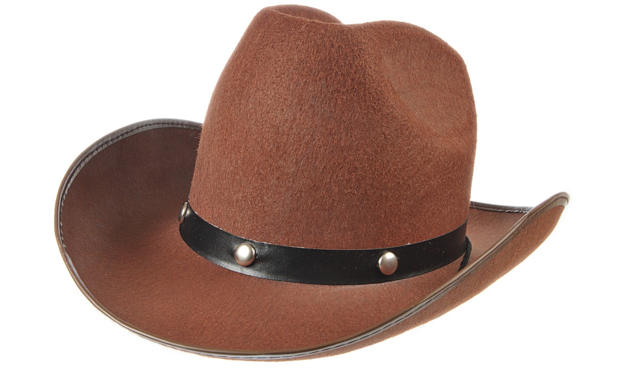 brown cowboy hat in white background