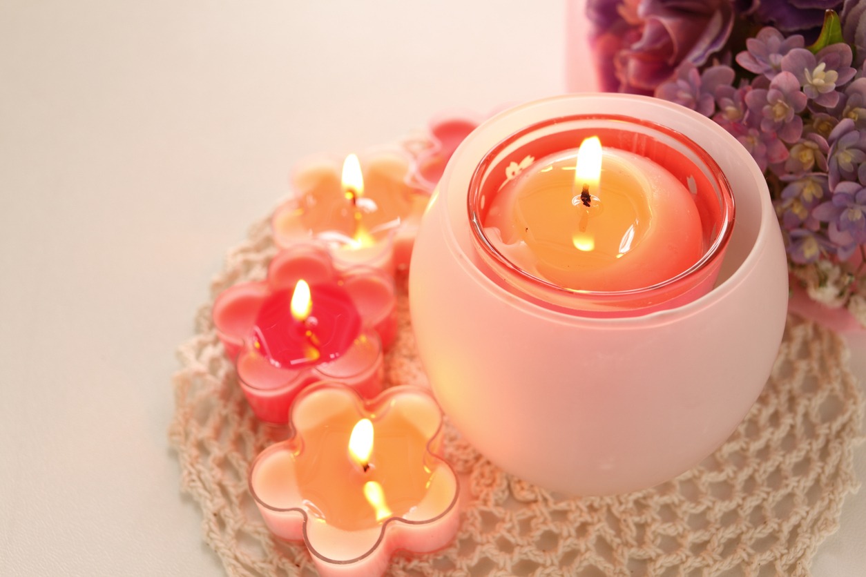 flower shape scented candles