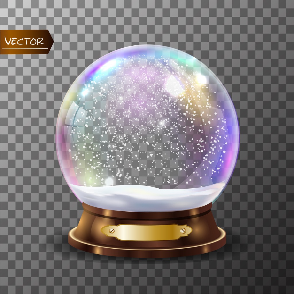 glass sphere with glitters
