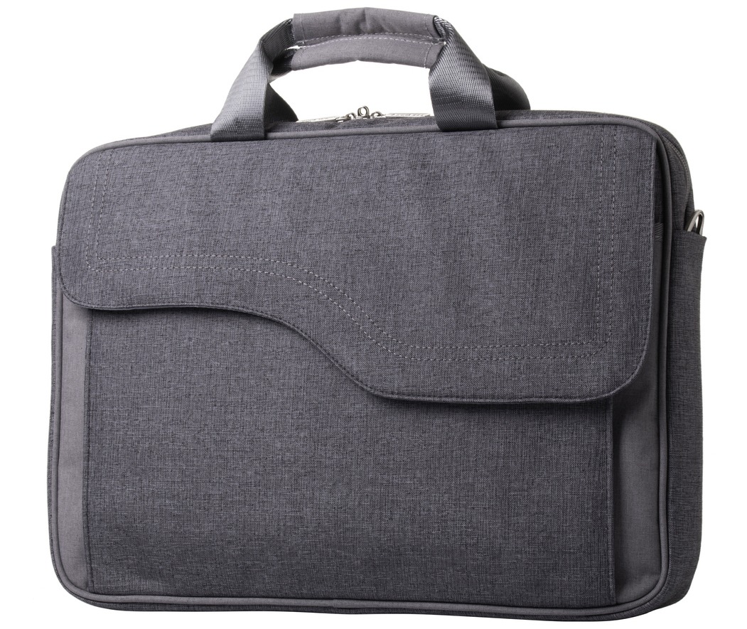 men’s dark grey laptop bag in white background