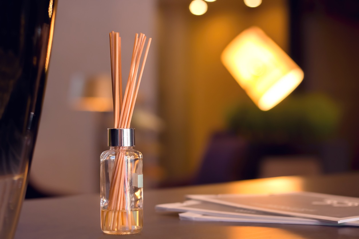 reed diffuser in a luxury room