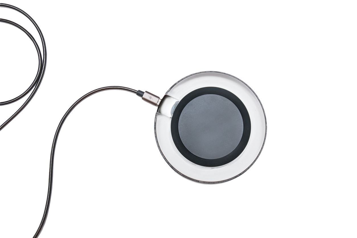wireless charging pad in white background