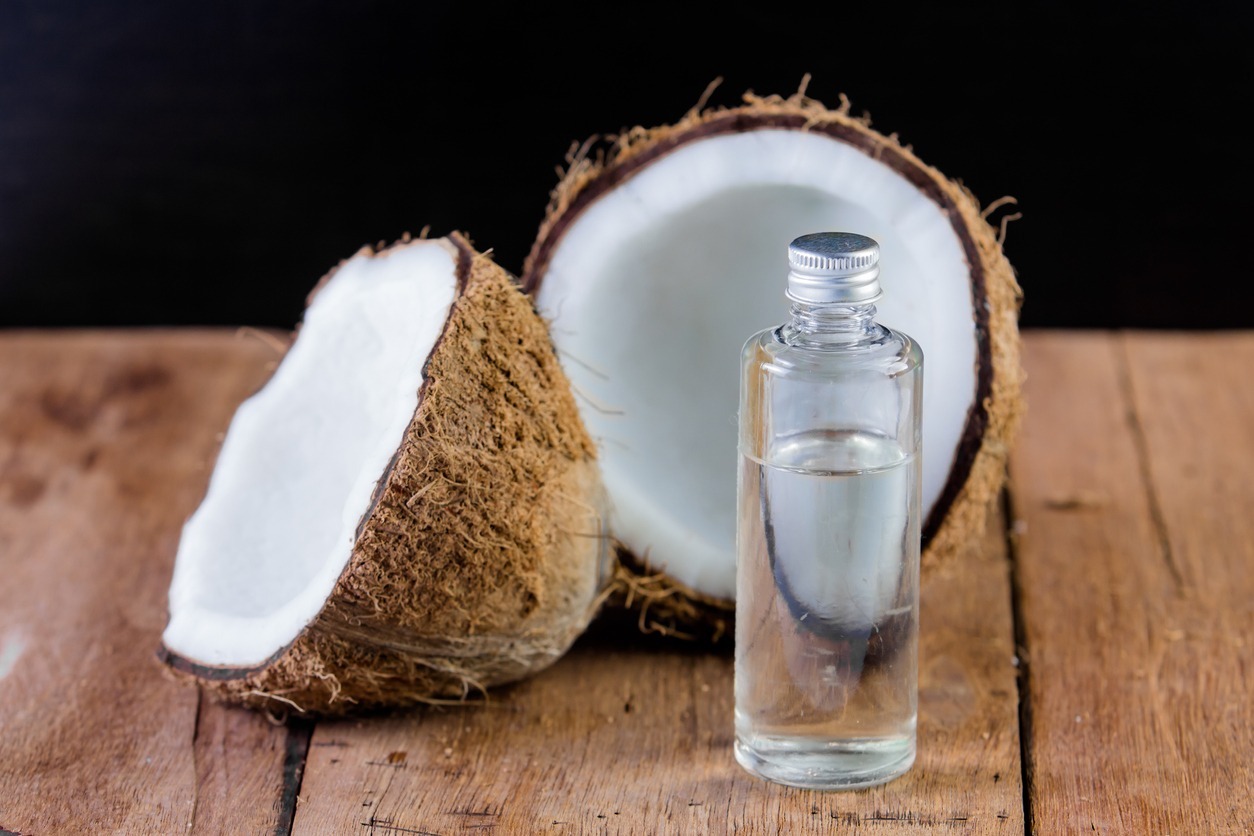 Coconut oil and a coconut