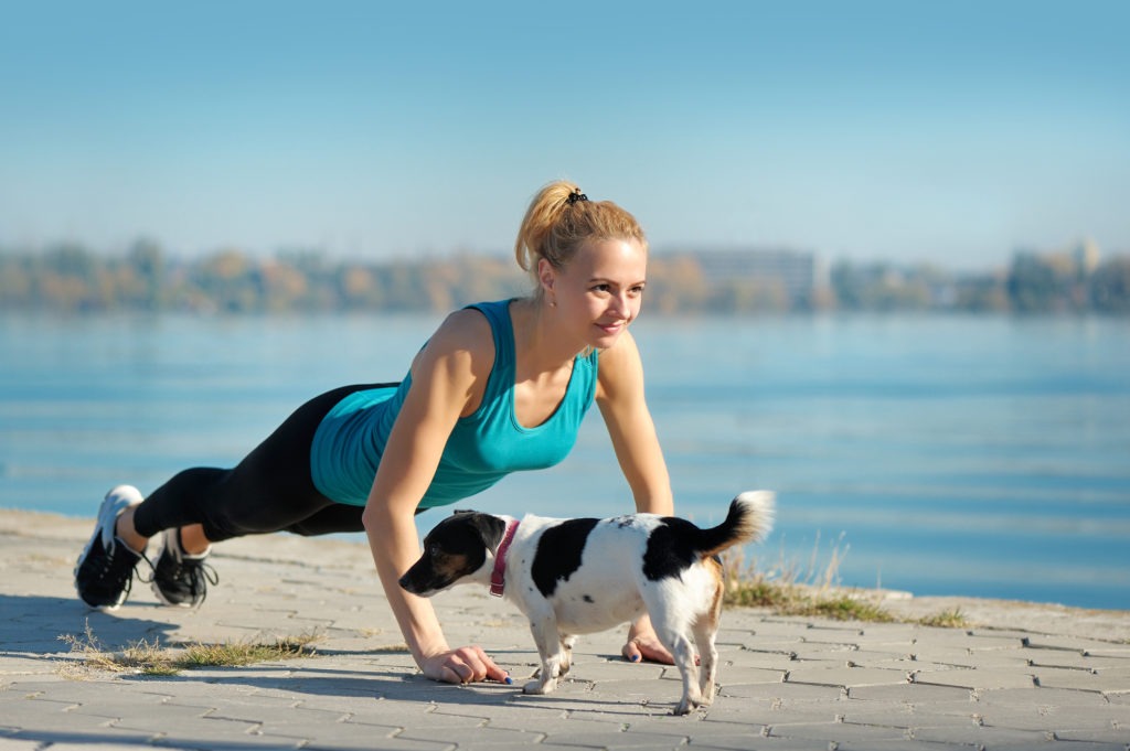 Exercise-with-Dog-Push-Ups-with-Dog