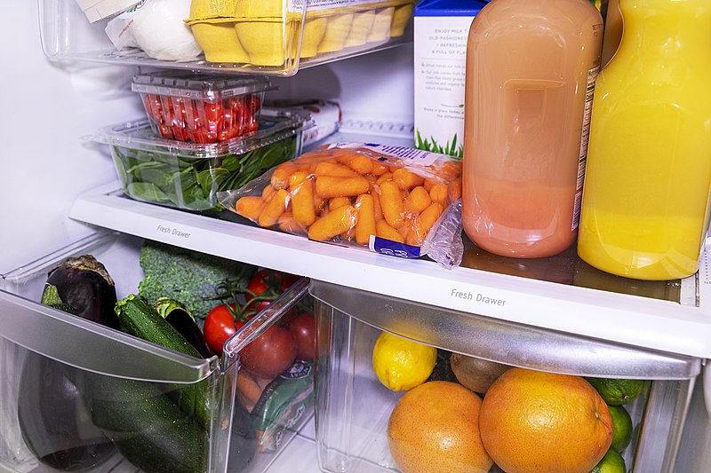Fruits and Vegetables in Refrigerator