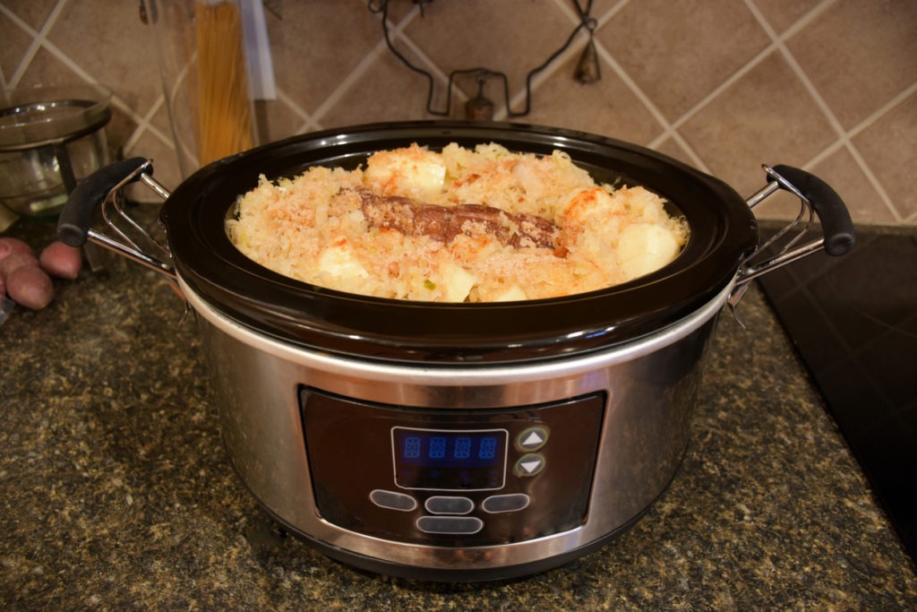 Pork and sauerkraut in a crock pot