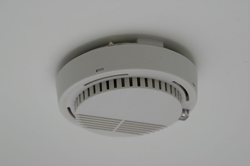 Smoke Detector mounted on the ceiling