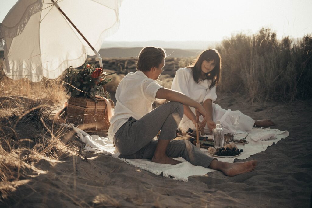 picture of a couple having picnic