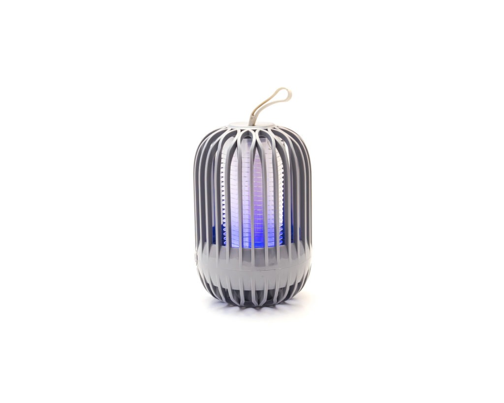Glowing rechargeable mosquito killer lamp isolated on white background