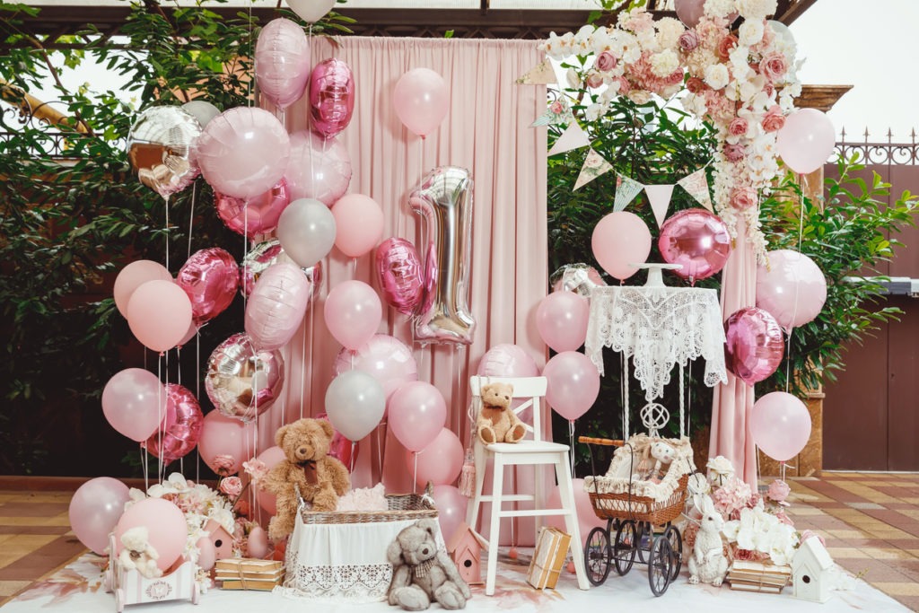 Pink themed party stage