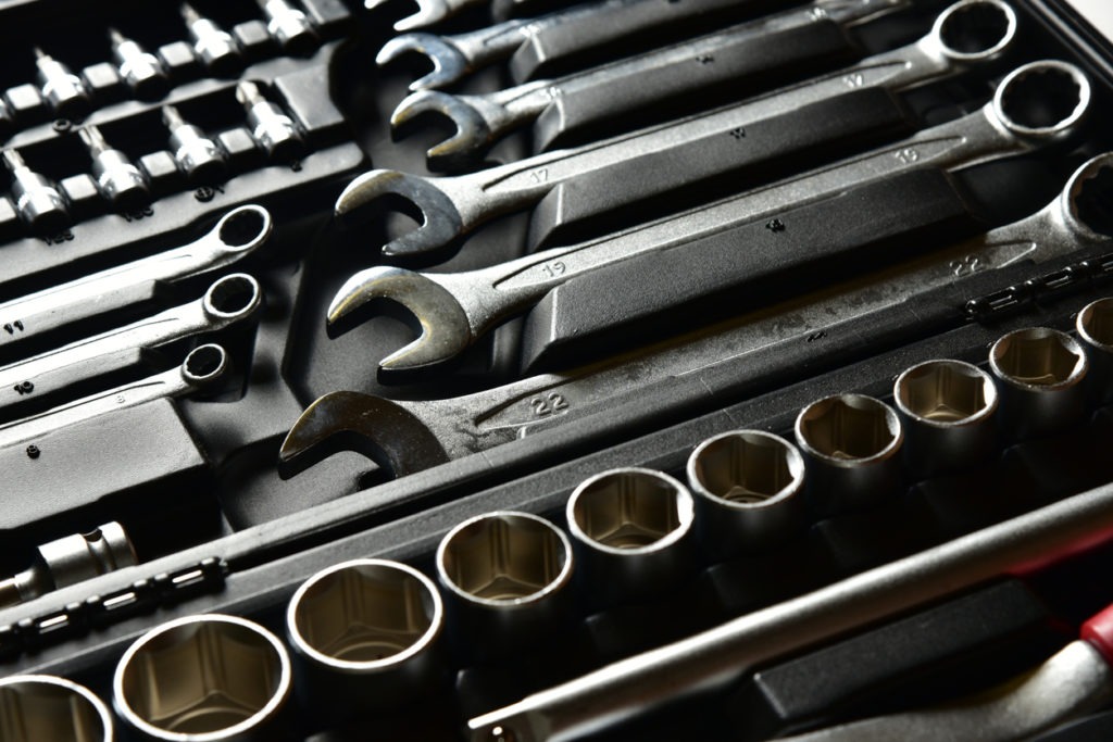 A set of silver wrenches