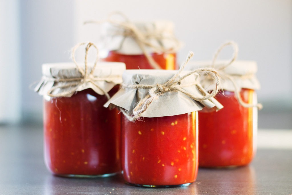 tomato paste in jars