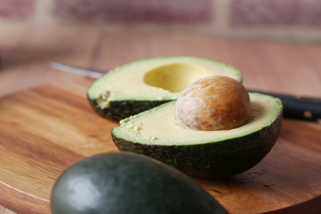 avocado on a chopping board