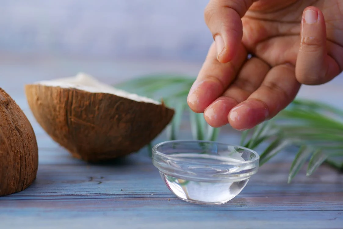 coconut oil in a glass bowl