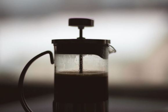 brewing coffee in a French press