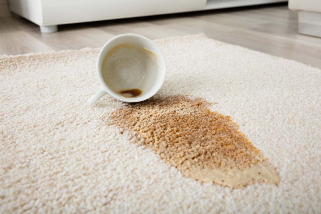 Coffee spilling on carpet