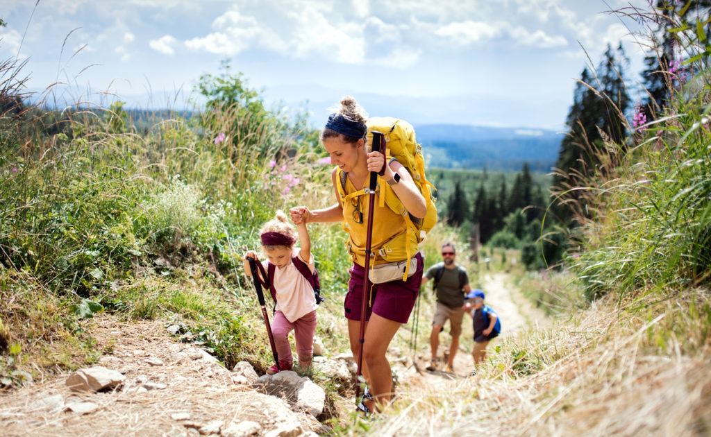 hiking in the mountains with kids