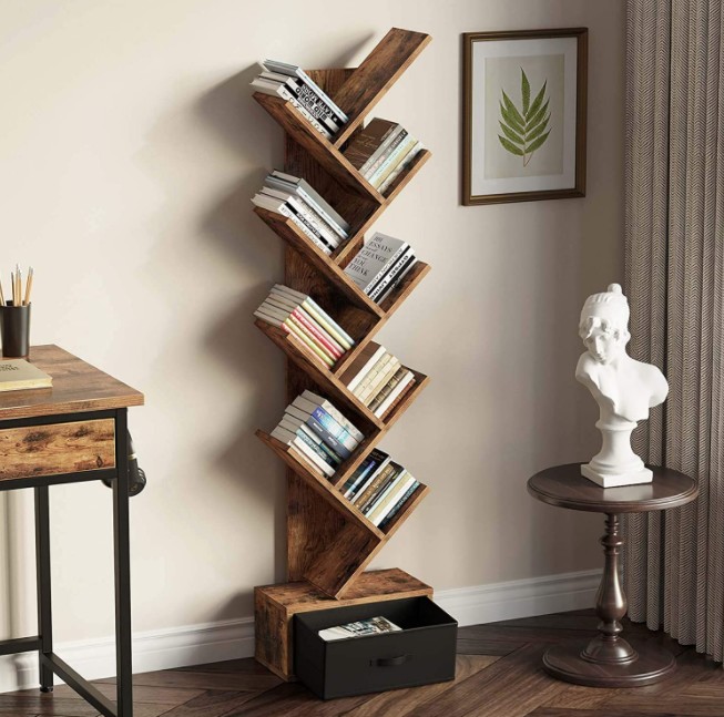 Rolanstar Tree Bookshelf with Drawer
