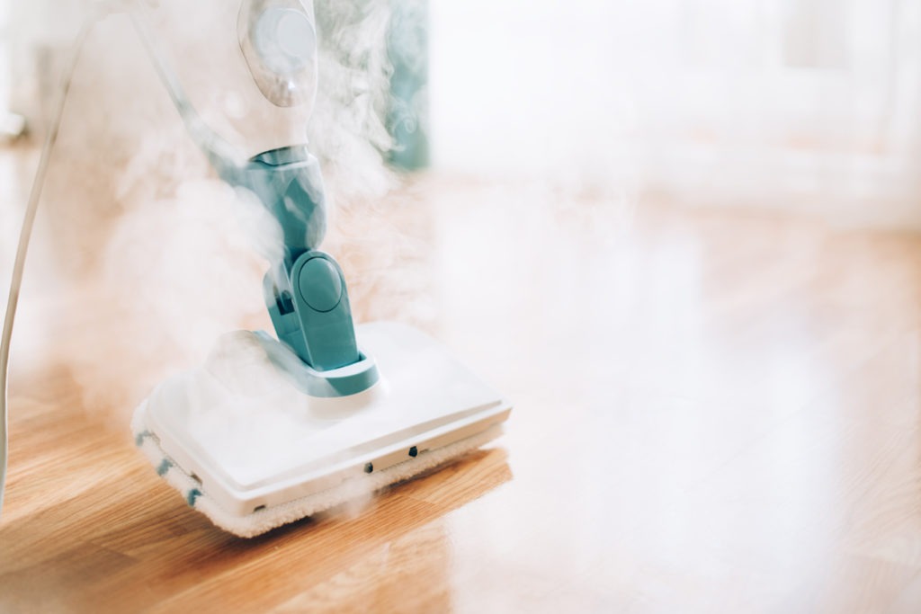 Steam cleaning a floor