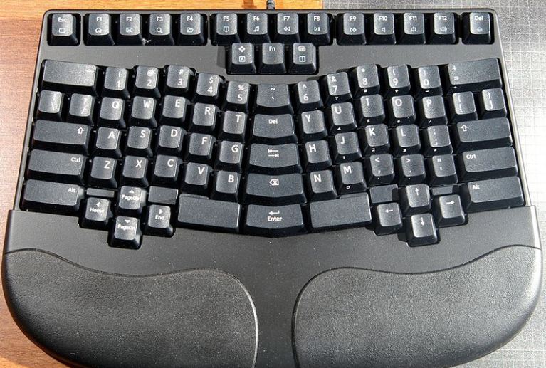 ergonomic keyboard, black keyboard